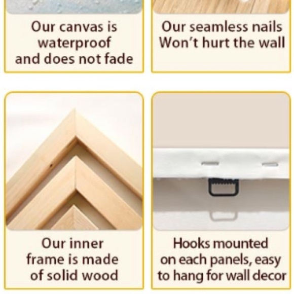 BNIB Boho Wall Art Abstract Mountains Daytime Canvas Prints 12x16” 3 Panel - Picture 4 of 11